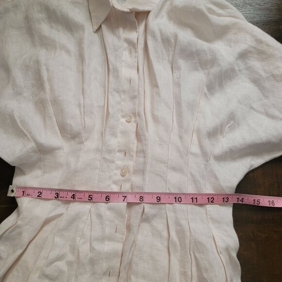 Anthropologie The Tobie Linen Shirt Dress Womens S Midi Vintage Charming Basic - Picture 8 of 8